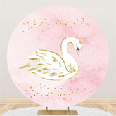 Rosa Und Gold Schwan Themenorientiert Runden Hintergrund Für Party